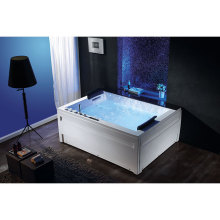 Left Hand Whirlpool Double Bathtub Colorful light Massage tub